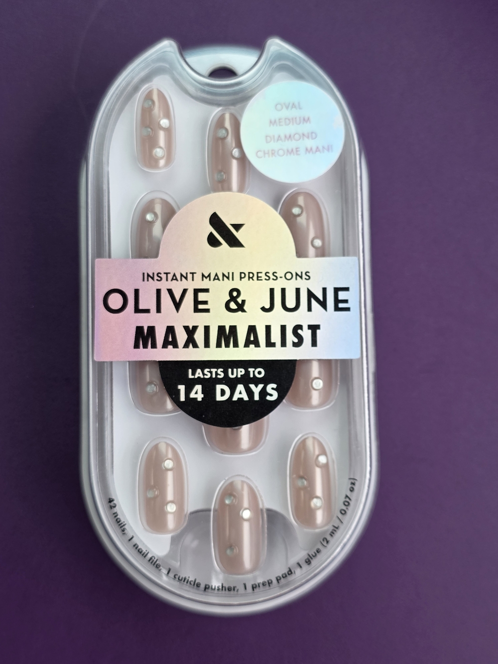 Maximalist Press-On Nails in Nude Pink